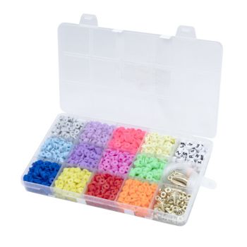 Little Princess Set de Perles Plates Multicolores avec Lettres et Breloques