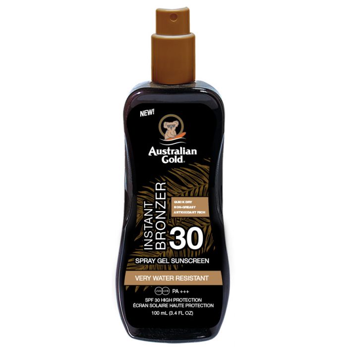 Australian Gold Gel Bronzant Instantané en Spray avec Protection Solaire