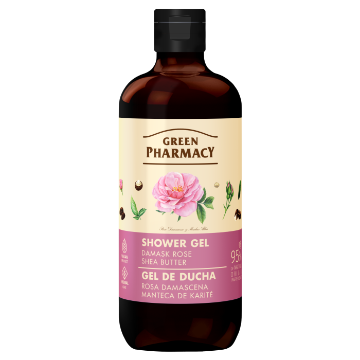 Green Pharmacy Gel Douche Rose de Damas et Karité