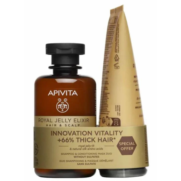 Apivita Coffret Royal Jelly Elixir Dúo Shampoing et Masque