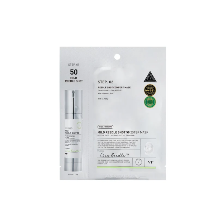 VT Cosmetics Masque 2 Étapes Mild Reedle Shot 50 (Sérum + Masque) 21.5 gr
