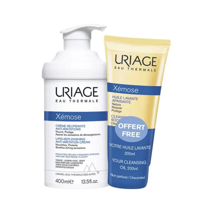 Uriage Pack Xémose Crème Relipidante + Huile Nettoyante