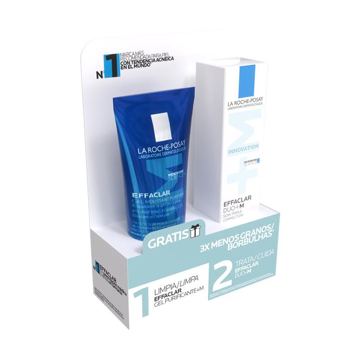 La Roche-Posay Pack Effaclar Duo +M Soin Correcteur Visage Anti Acné + Effaclar Gel Mousse