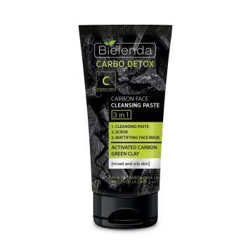 Pâte nettoyante visage 3-en-1 au charbon actif