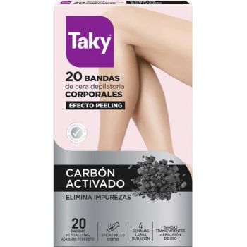 Bandes de cire corporelles au charbon actif effet peeling