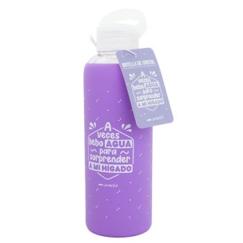 Bouteille en Verre "A veces bebo agua para sorprender a mi hígado"