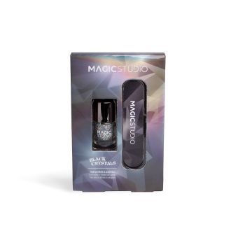 Set Black Crystals Vernis + Lime à Ongles