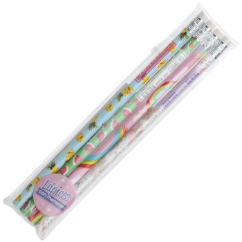 Set de 4 Crayons avec Gomme et Messages 