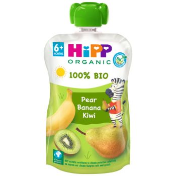 Pouche 100% Fruits Poire, Banane et Kiwi BIO 