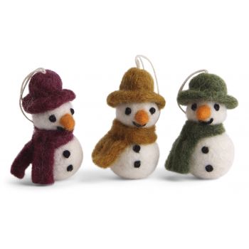 Lot de 3 bonshommes de neige avec écharpe