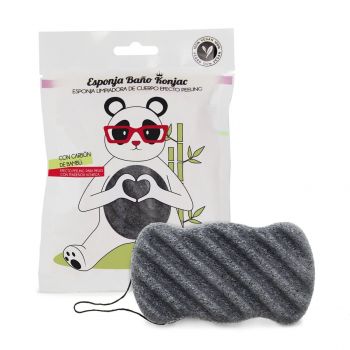 Éponge konjac au charbon de bambou