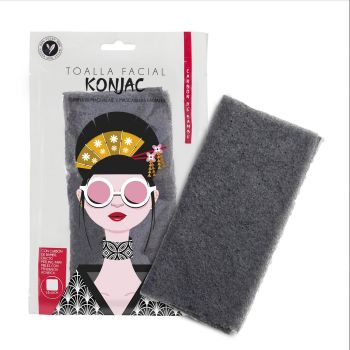 Serviette Visage Konjac au Charbon de Bambou