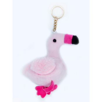 Porte-clés Mini Peluche Flamant Rose