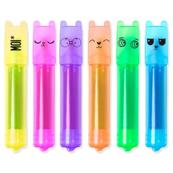 Set 6 Mini Marcatori Tonalità fluo