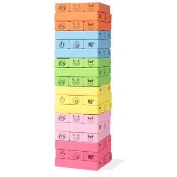 Jeu de construction Tour en bois Color Blocks