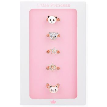 Set de bagues dorées Petits animaux et étoiles Little Princess