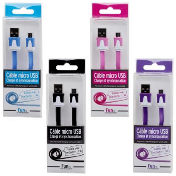 Câble Plat Bicolore Micro USB