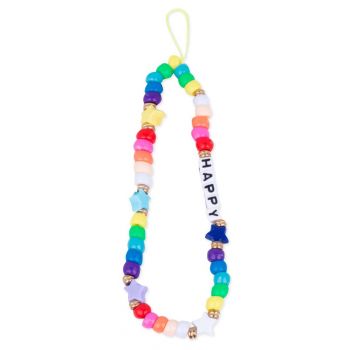 Pendentif de perles de verre pour téléphone portable Happy