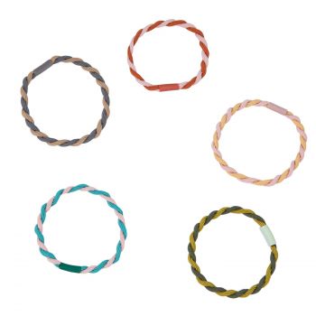 Set de 5 élastiques cordon multicolores