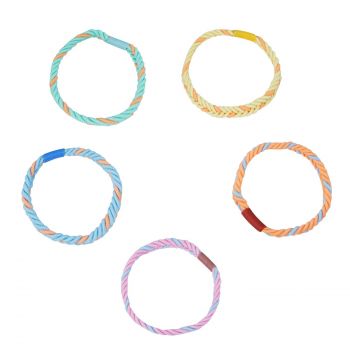 Set de 5 élastiques tressés multicolores
