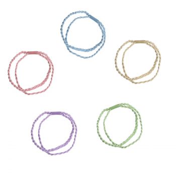 Set de 5 élastiques double tresse multicolores