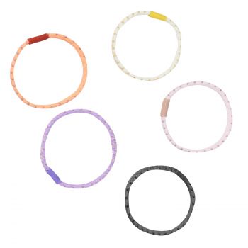 Set de 5 élastiques mini volant multicolores