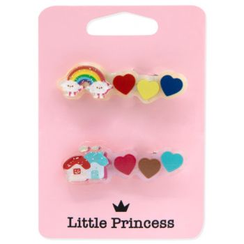 Little Princess Set 2 Clip a Cuori Multicolore