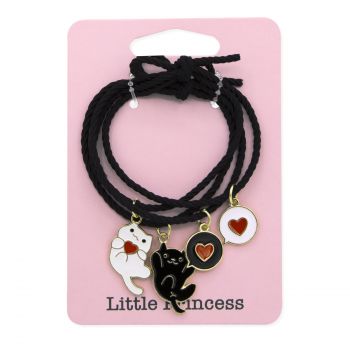 Little Princess Set 2 Gomme Gattino Bianco e Nero