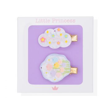 Little Princess Set 2 Clips Nuvola e Fiori