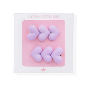 Little Princess Clips Cuori Lilas