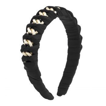Oh My Hair Bandeau noir avec chaîne dorée