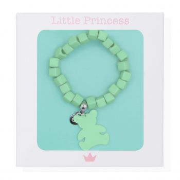 Bracelet élastique Little Princess perles et ourson