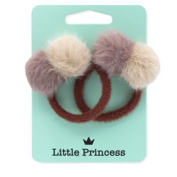 Little Princess Set 2 Gomme Pomponi Marrone