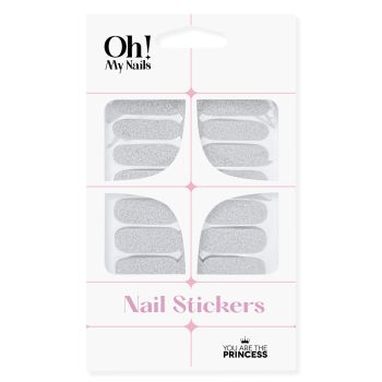 Stickers Ongles Silver Glitter
