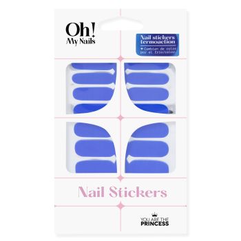 Stickers pour ongles thermoactifs bleu