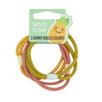 Lot de 3 élastiques doubles multicolores