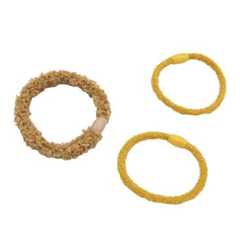 Set de 3 élastiques Fluffy jaunes