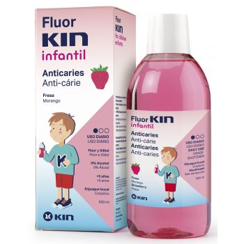 Bain de Bouche Enfant Fraise Fluor Kin