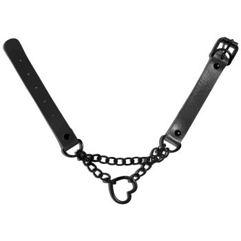 Collier ras-du-cou noir avec chaîne et cœur