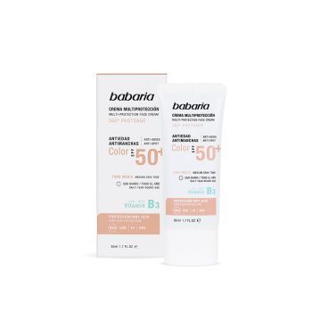 Crème Multi-protection Anti-âge et Anti-taches avec couleur SPF50