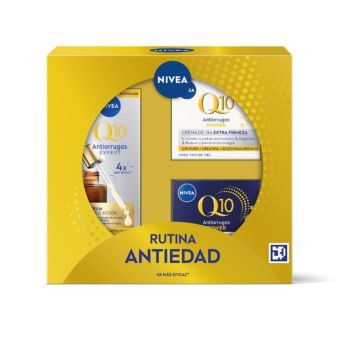 Coffret Routine Anti-Âge Q10 24H avec Crème de Jour, Crème de Nuit et Sérum