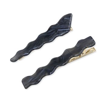 Oh My Hair Set 2 clip curvy blu effetto marmo