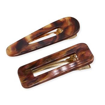 Oh My Hair Set 2 Clips Écaille Caramel