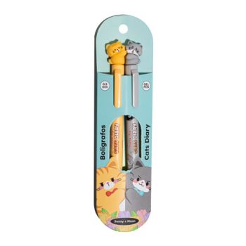 Set 2 Stylos Cats Diary