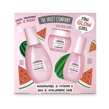 Coffret soin visage Glow à la pastèque : Tonique + Crème + Sérum