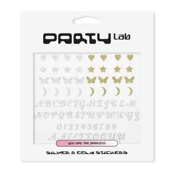 Party Lab Stickers Silver & Gold