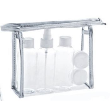 Set beauty case con flaconi ricaricabili