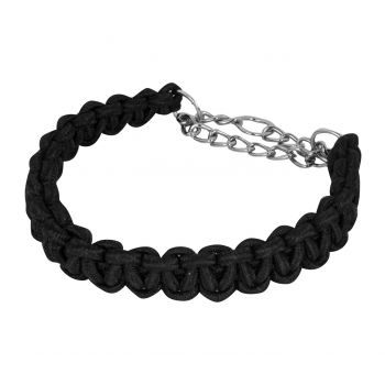 Collana intrecciata con catenina nera