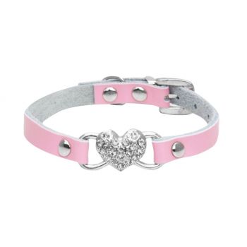 Collana in Pelle Rosa con Cuore