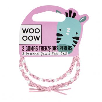 Set de 2 élastiques tressés avec perles